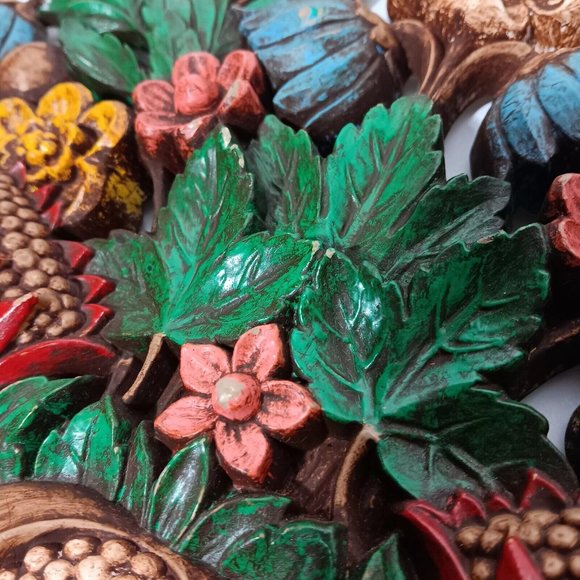 Syroco Wall Hanging Pair Fruit Flower Baskets Plastic Vintage MCM  Decor 5620B - Picture 4 of 16